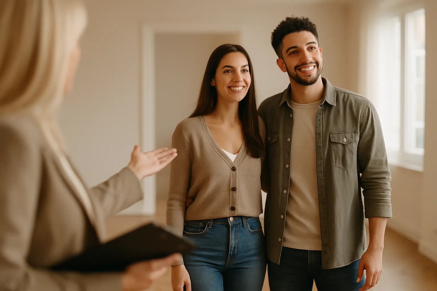 Immobilienmakler beim Besichtigungstermin